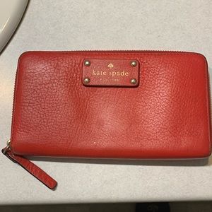 Red Kate Spade Leather Wallet